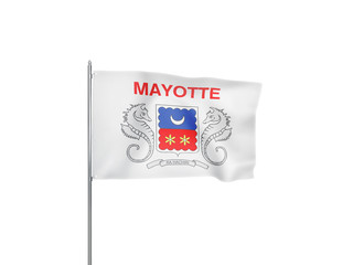 Mayotte flag waving white background 3D illustration