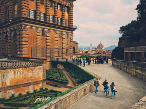 Tourists Outside Pitti Palace