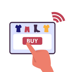 Online shopping concept flat design for landing page vector design template