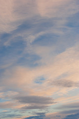 Naklejka na ściany i meble Cirrus clouds against the blue sky in summer