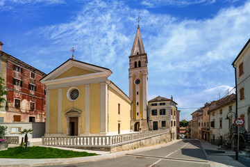 Obraz premium Church of Mother of Mercy in the old town of Buje, Istria, Croatia
