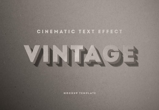 Vintage Hollywood Film Mono Chrome Text Effect Mockup