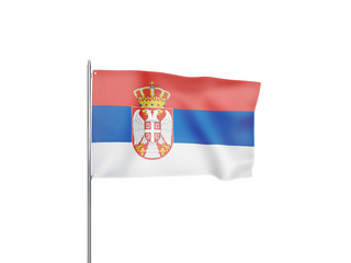 Serbia flag waving white background 3D illustration