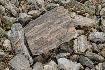 crushed rocks in the garden