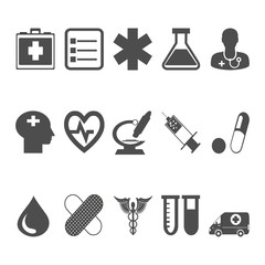 Medical icon set in line style. Medical Vector Icons Set. Line Icons, Sign and Symbols in Flat Linear Design Medicine and Health Care Elements for Mobile Concepts and Web Apps.