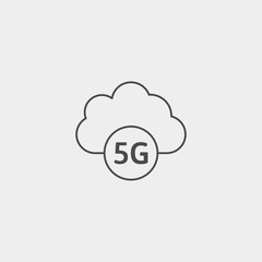5G cloud vector icon sign symbol