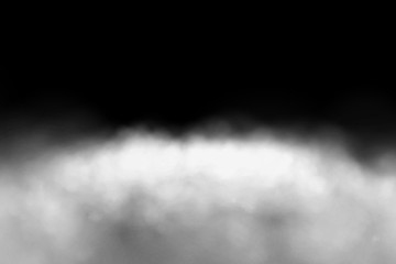 White gray smoke Isolated on black background, Concept design Halloween