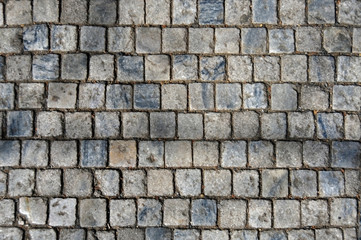 Stone pavement.  Paving stone old. Texture or background.