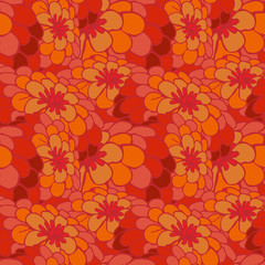 Colourfull modern seamless vector texture with flowers and leaves