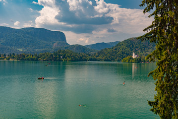 Panorama of Slovenia lake Bled