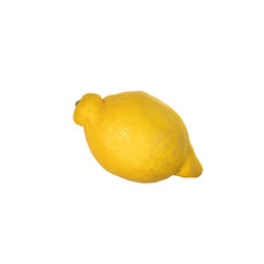 lemon falling on white background
