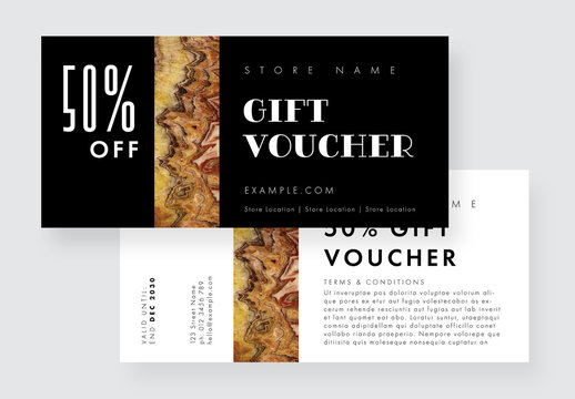 Black and White Voucher Layouts
