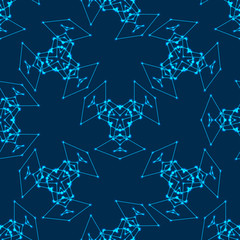 Pattern seamless pattern in the style of the tabs on a dark blue background. High-tech background texture technology. Vector illustration EPS 10.