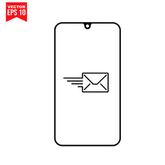 mobile phone with message email icon Icon symbol Flat vector illustration for graphic and web design.
