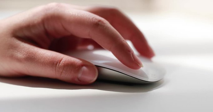 White Mouse Clicking on Clean Desk