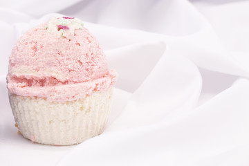 cupcakes, on light background. text space. concept wedding, holiday, mothers day, love. card background