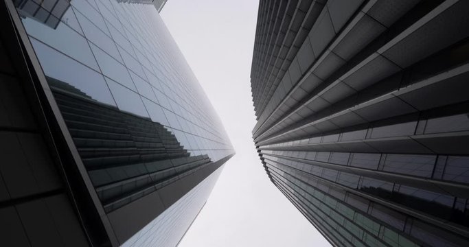 Looking up between buildings, Empty London during the coronavirus lockdown, A lonely city curing the pandemic