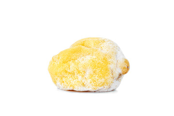 close up of yellow lemon rancid isolated on white background. 