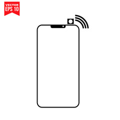 mobile phone with message on screen Icon symbol Flat vector illustration for graphic and web design.