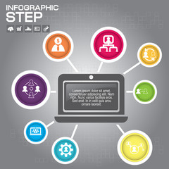 Flat business presentation vector slide template