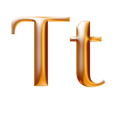 golden font letter t