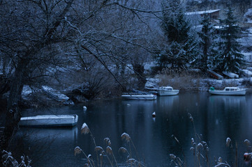 winter lake in italy 