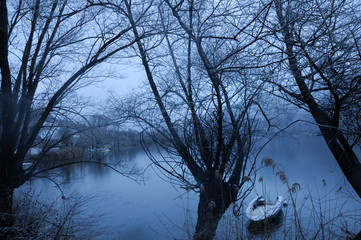 winter lake in italy 