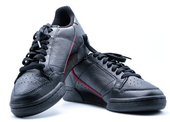 The Cool Black Men's sneakers To wear for travelling outdoor white background or isolated