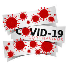 New Coronavirus Covid-19 concept design logo vector illustration