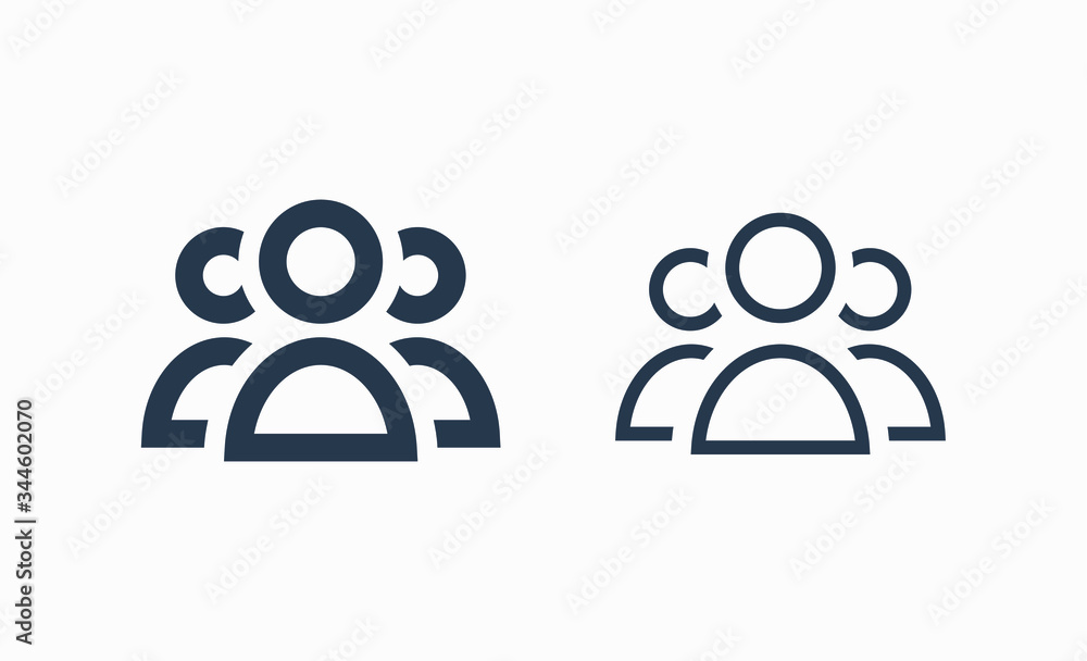 Aufkleber teamwork line vector minimalistic icon. network symbol. team group silhouette icon for web design. m