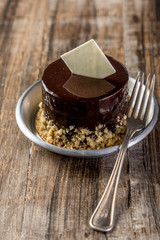 mini dark chocolate cake ready to eat