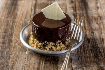 mini dark chocolate cake ready to eat