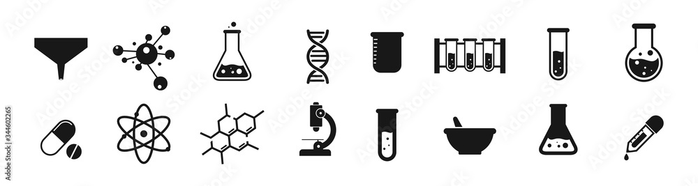 Wall mural science laboratory icons on white background. chemistry icon vector illustration