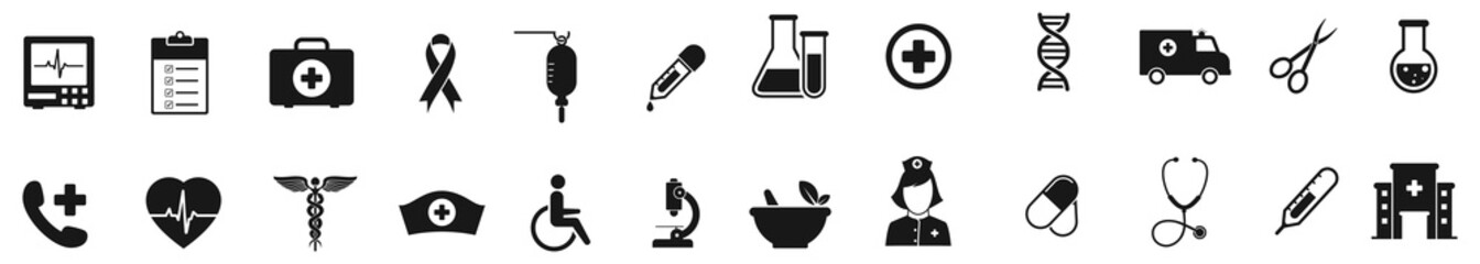 Medical and Health flat icons set. vector Illustration © Graficriver