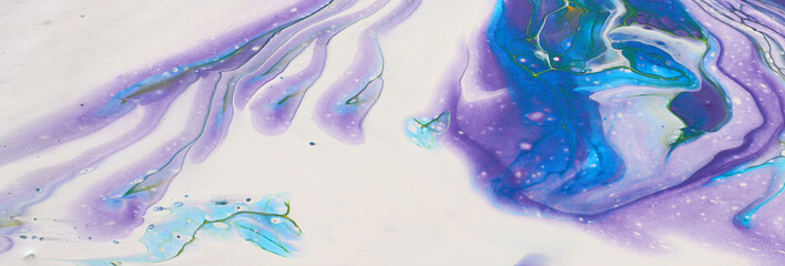 art photography of abstract marbleized effect background. Pink, blue and white creative colors....