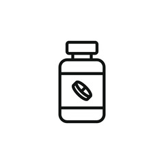simple icon of a medicine bottle isolated on white background