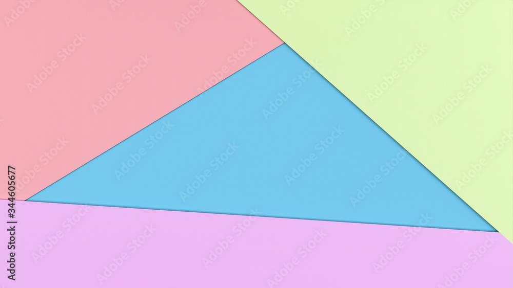 Fototapete abstract pastel colorful paper texture background. minimal geometric top view space design backdrop.