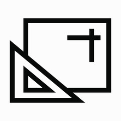 Fototapeta premium Design icon. A sheet of paper with a triangle. Vector icon.