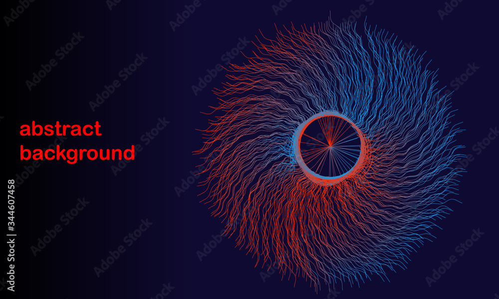 Fototapete circle shape with lines. abstract background with copy space