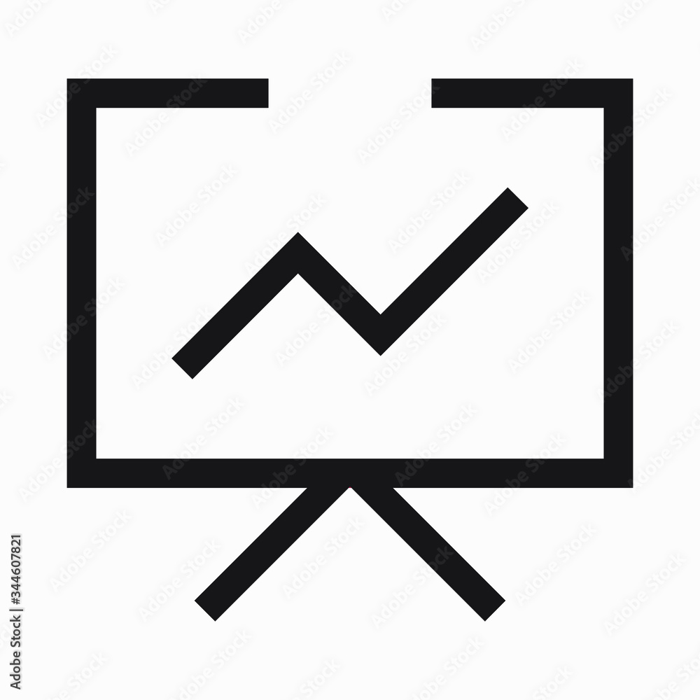 Aufkleber new computer chart flat vector icon. vector icon.