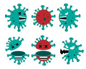 Image of COVID-19 virus cell isolated on white background. Coronavirus outbreak influenza. Pandemic medical health risk concept.