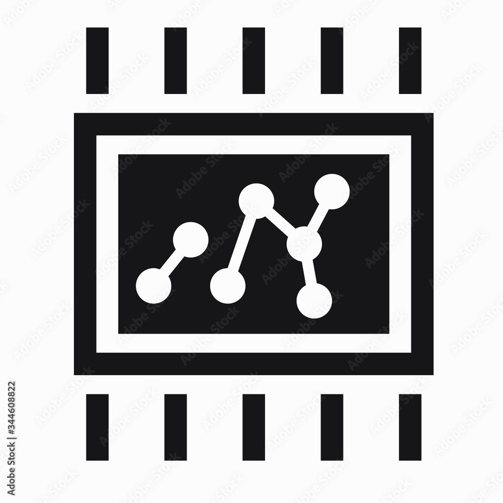 Poster mini cpu icon isolated minimal single flat linear icon for application and info-graphic. commercial 