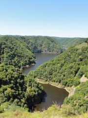 Fototapeta na wymiar Panorama sur les gorges de la Dordogne depuis le site de St-Nazaire