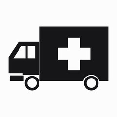New ambulance car purple. Commercial line vector icon for websites and mobile minimalistic flat design.