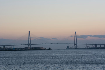 Obraz premium Morning view of Meiko Toriton in Aichi, Japan