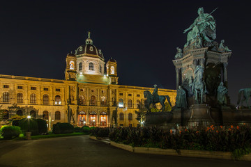 Fototapeta na wymiar The Maria Theresia Monument outside of the Kunsthistorisches Museum in the heart of Vienna, Austria.