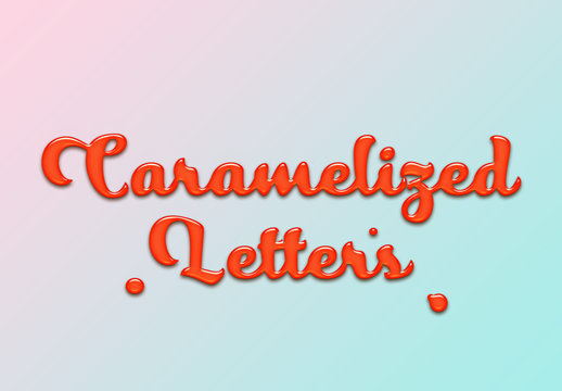Caramelized Letters Style Text Effect Mockup
