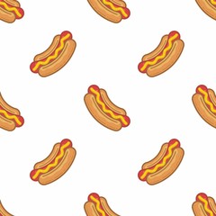 pattern seamless of hot dog in style flat, line, modern design. - vector illustration