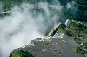 Aerial shot of Victoria Falls, Livingstone, Zambia