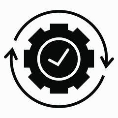 Checkmark on the transfer on a dark background. Vector icon.